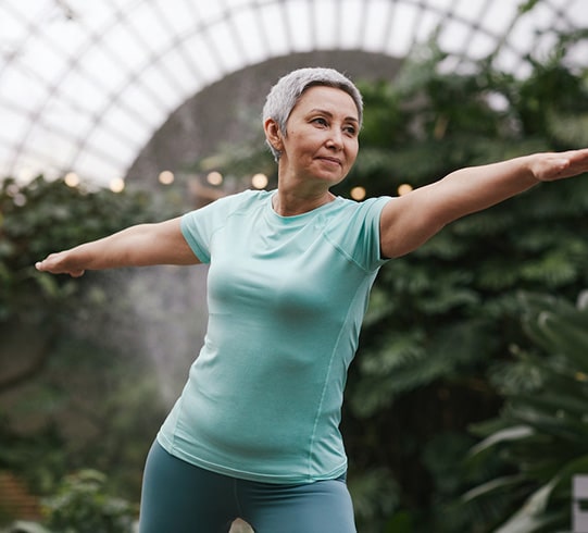 Active older adult exercising outdoors